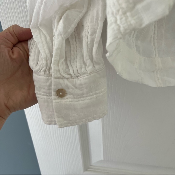 Zara White Long Sleeve Blouse Large - Picture 3 of 4